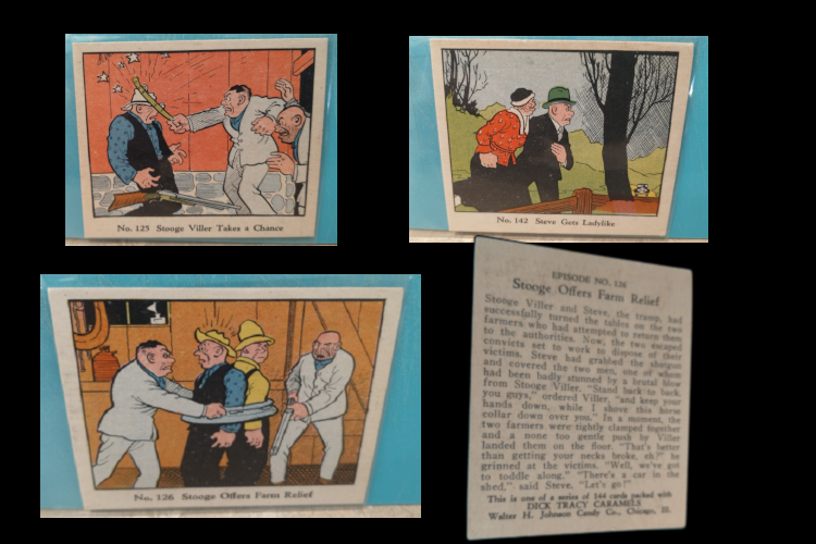 1937 Dick Tracy Caramels Cards #125 #126 #142  – High Grade Condition