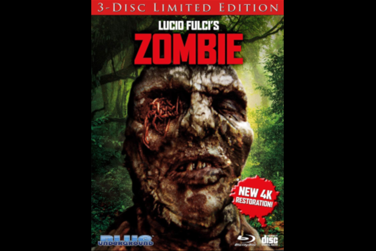 Lucio Fulci’s Zombie Blu Ray 3 Disc 40th Ann 4K Rare Holographic Worms 3D